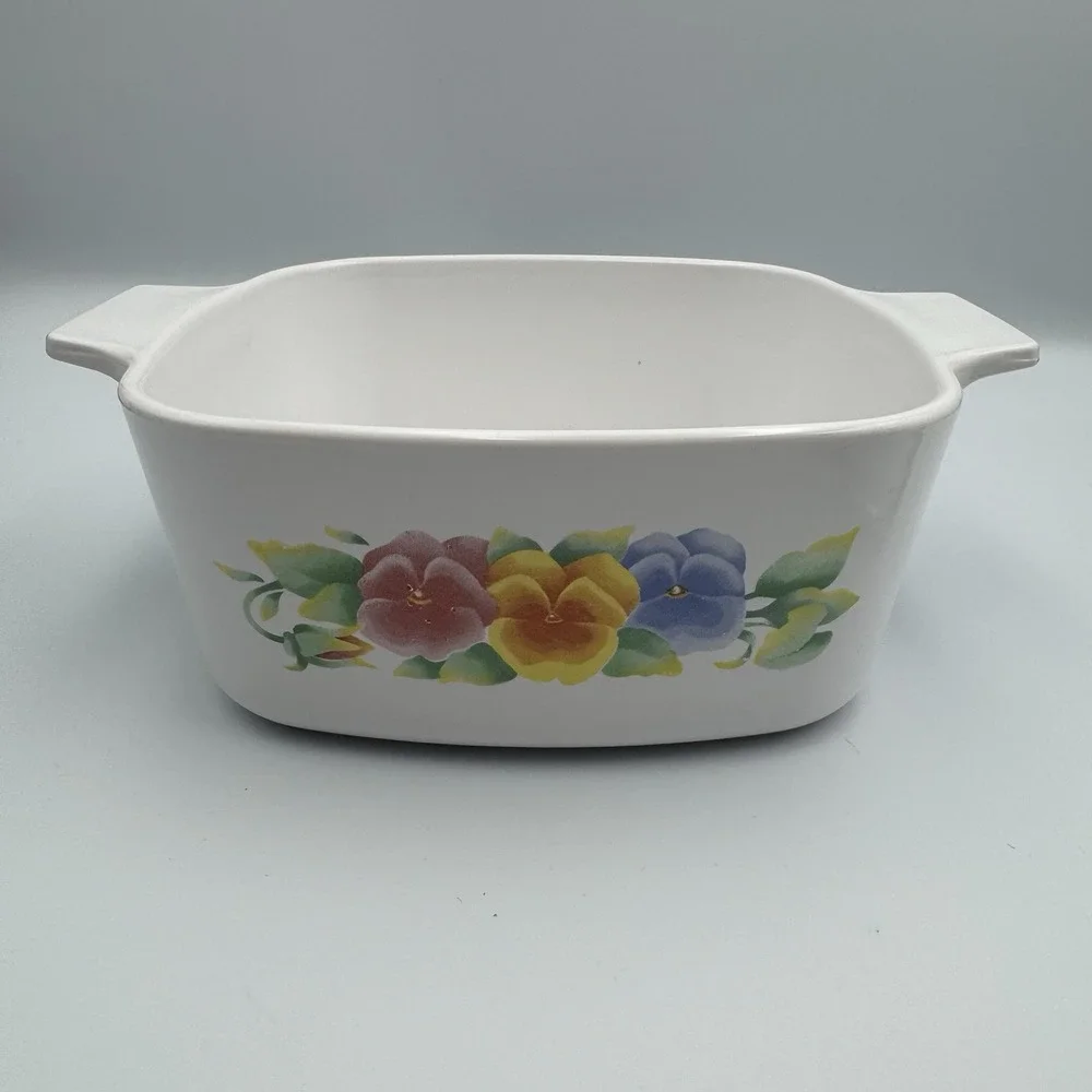 Vintage CorningWare Summer‎ Blush 1.5 L Casserole w/PYREX A7C Lid
